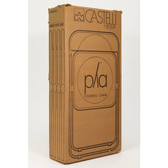 Set of 4 Pila Folding Lucite Chairs by Piretti for Castelli With Original Box For Sale - Image 9 of 9