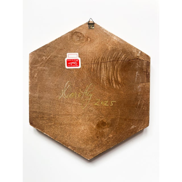 Intaglio on Florentine Frame Mixed Media by Dorothy Art, Emerald Green With Red For Sale In Memphis - Image 6 of 6