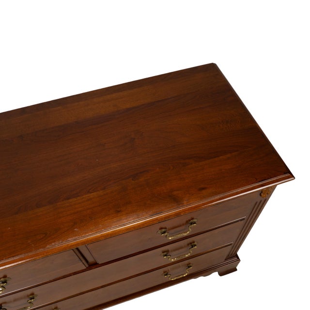 1990s Ethan Allen Regent’s Park Cherry Chest of Drawers Dresser W/ Brass Pulls For Sale - Image 11 of 18