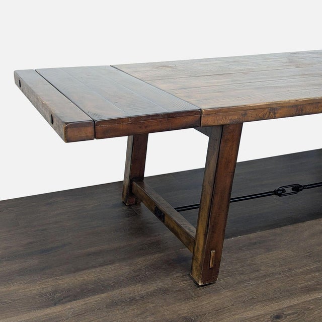 Pottery Barn Benchwright Rustic Wood Extendable Dining Table With 4 Wynn Chairs For Sale - Image 9 of 14