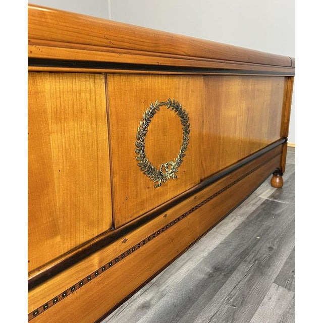 Wood Vintage French Walnut King Size Bed Frame For Sale - Image 7 of 17