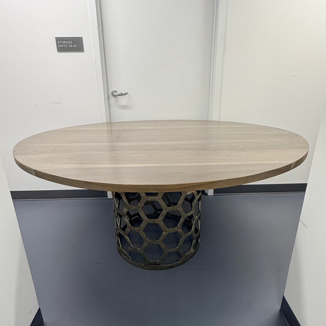 Mr Brown London Angeline Dining Table Base With Oval Top For Sale - Image 14 of 17