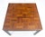 Parquetry Teak Top 28x28" Square Top Black Lacquer Top Side End Table MINT For Sale - Image 6 of 13