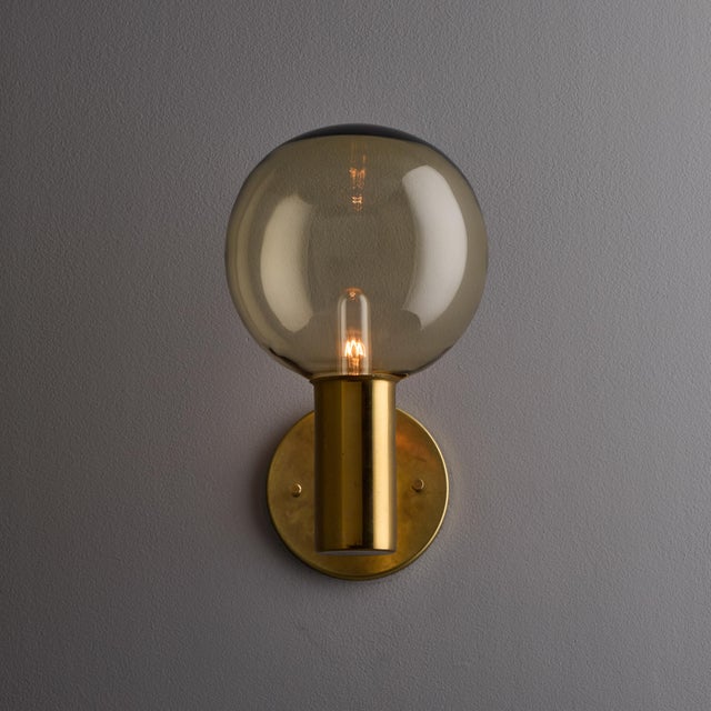 1960s Hans Agne Jakobsson #V149 Glass & Brass Wall Lamp for Markaryd For Sale - Image 13 of 13