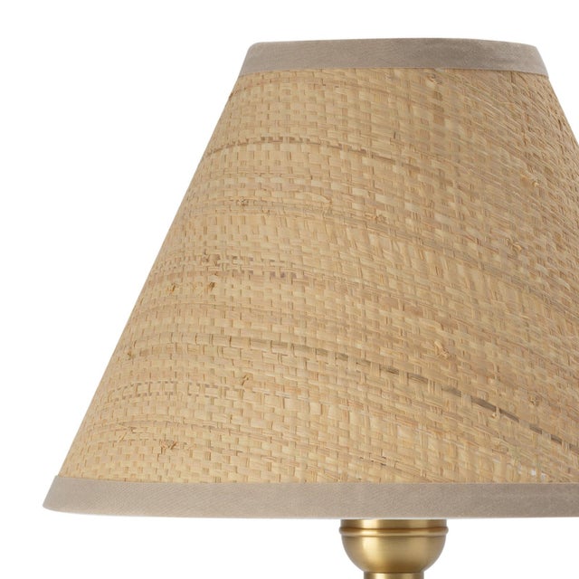 2020s Giorgio Crystal Mini Lamp, Natural Brass with Rattan Shade For Sale - Image 5 of 8