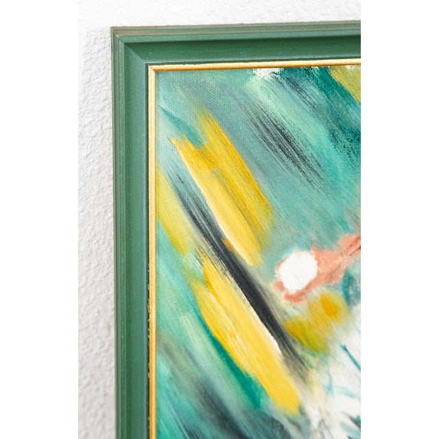Mid Century Modern Abstract Figure Painting Original Art Tennis 1964 Signed MCM For Sale - Image 10 of 12