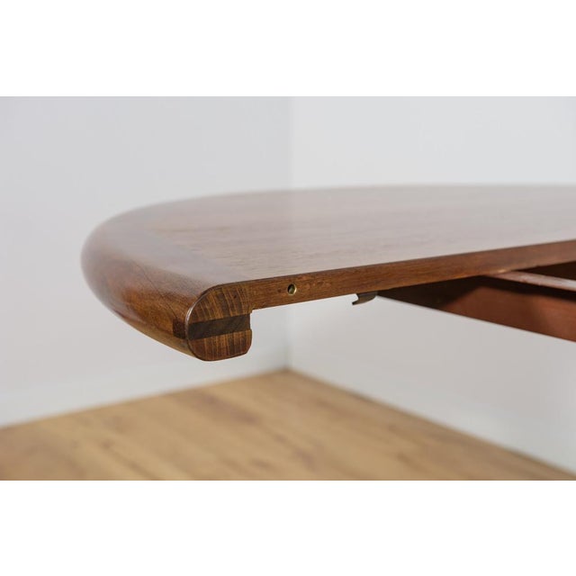 Brown Mid-Century Teak Extendable Dining Table, Denmark, 1960s For Sale - Image 8 of 18