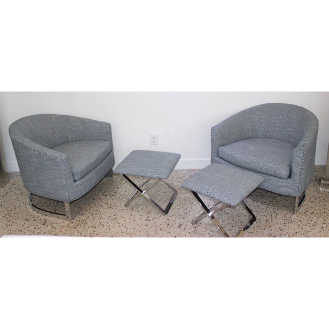 Milo Baughman Barrel Back Club Chairs - a Pair For Sale - Image 12 of 13