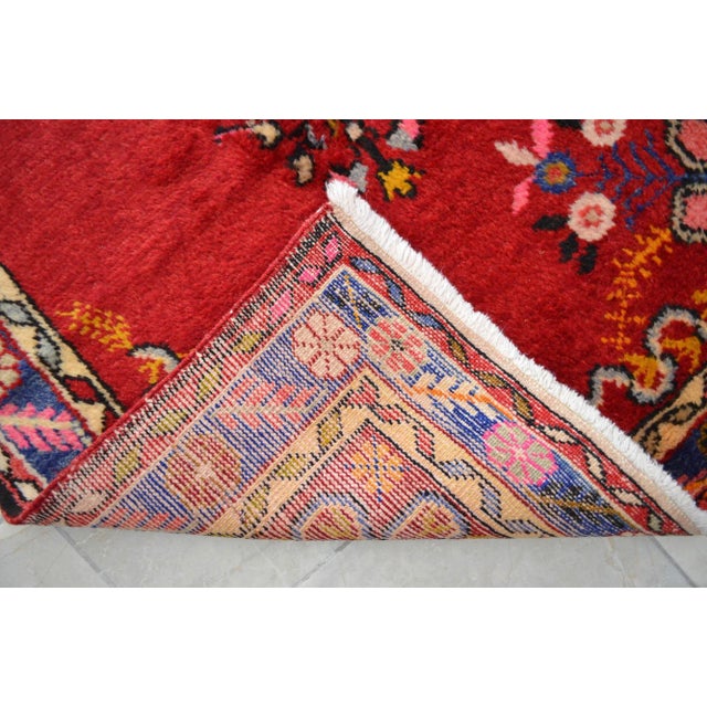1960s Vintage Turkish Rug Traditional Hand Knotted High Pile Wool Area Rug - 3' 3" X 6' 9" For Sale - Image 10 of 11