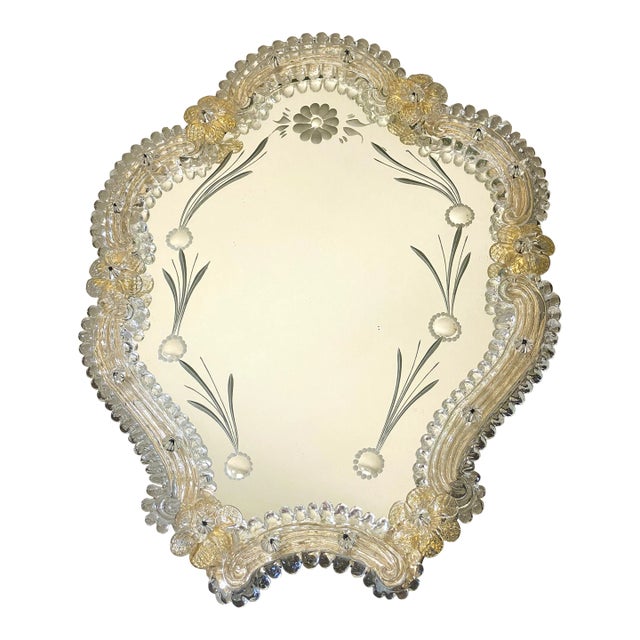 Contemporary Table Mirror Frame With Trasparents and GoldLeaf