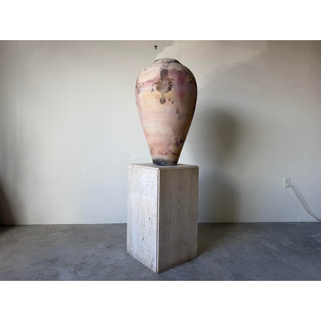 Ceramic Large - 1980s Anderson Handmade Organic Studio Pottery Floor Vase – Signed For Sale - Image 7 of 12