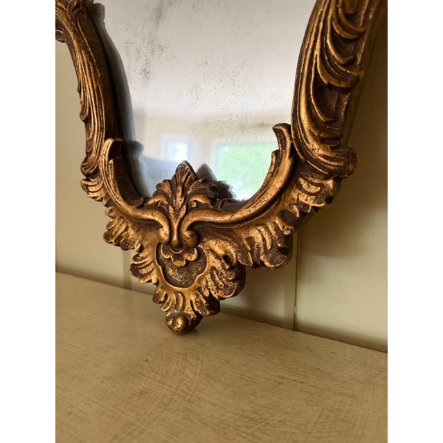 Pair of Italian Rococo Giltwood Mirrors With Antiqued Glass For Sale In South Bend - Image 6 of 14