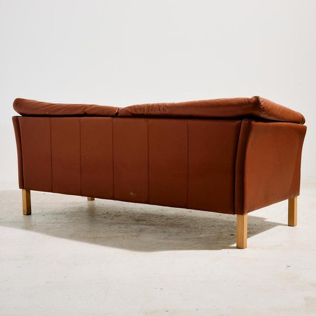 Danish Leather Sofa by Mogens Hansen, 1970s For Sale - Image 3 of 14