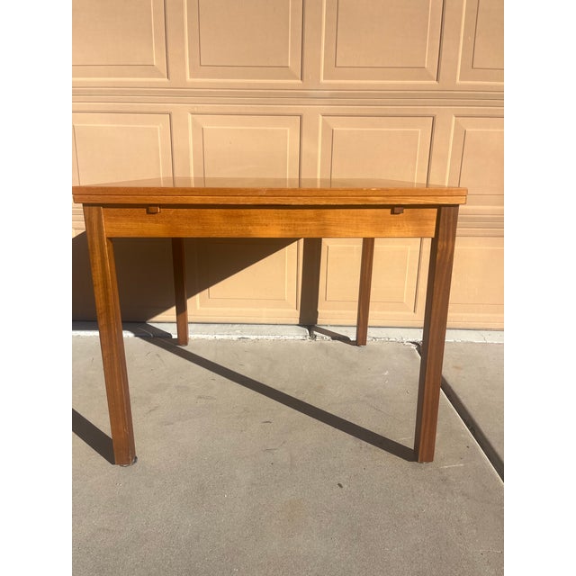 1980s Mobler Mid Century Danish Modern Expandable Square Teak Dining Table For Sale - Image 4 of 12