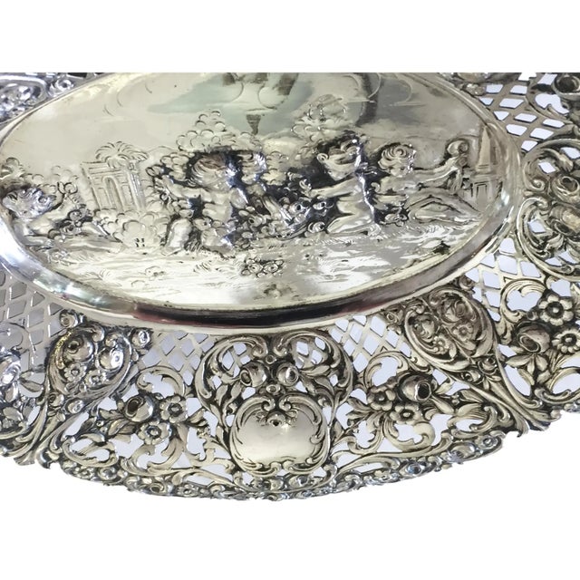 Silver German 800 Silver Pierced Oval Bowl/Basket , c.1900 For Sale - Image 8 of 10