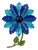 Mod 1960s Enamel Over Metal Blue Flower Brooch Pin Mid-Century For Sale
