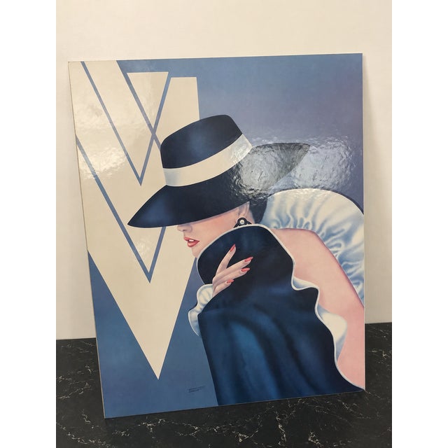 Art Deco “Glam Girl” by Ferraro on Wood Panel For Sale - Image 4 of 10