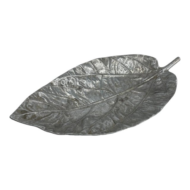 Vintage Virginia MetalCrafters Coconut Leaf Tray For Sale