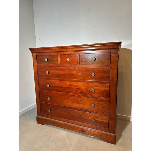Antique Secretary Chest in Cherrywood For Sale - Image 5 of 6