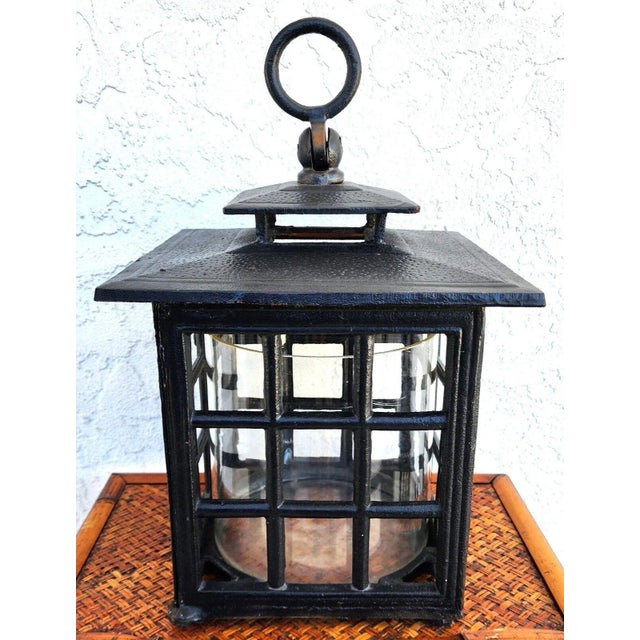Iron Candle Lantern Mid Century Huge 30 Pounds For Sale - Image 13 of 13