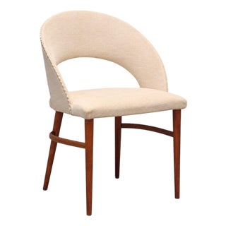 Bertil Fridhagen, Swedish Modern, Vanity Chair, Wood, Upholstery, Sweden, 1960s For Sale