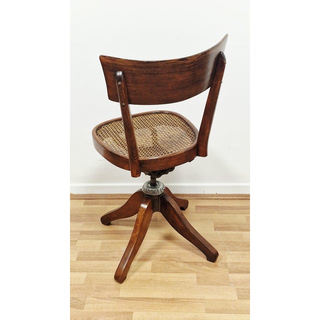 Antique Swivel Desk Chair in Beech, 1890s For Sale - Image 6 of 16