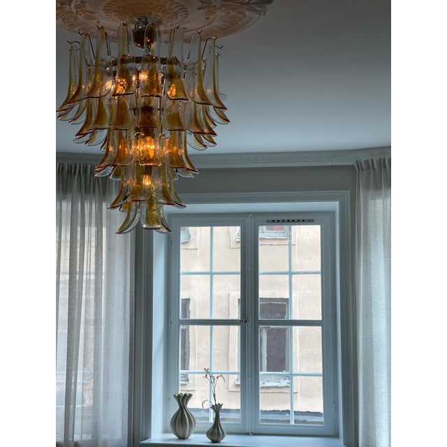 Sand and Amber Murano Glass Chandeliers, Set of 2 For Sale - Image 8 of 9