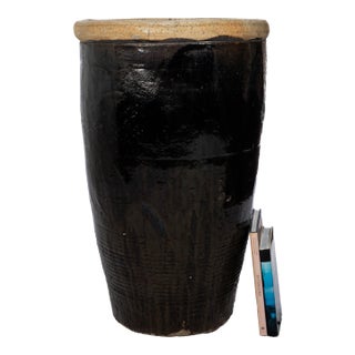 Late 20th Century Tall Glazed Storage Jar For Sale