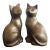 Large 9" Heavy Vintage Solid Brass Sitting Cat Bookends - Pair For Sale
