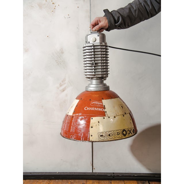 Industrial Vintage Industrial Austrian Zumtobel Staff Pendant Light with Fairtrade Tin Shade by Charles Keller, 1980s For Sale - Image 3 of 12