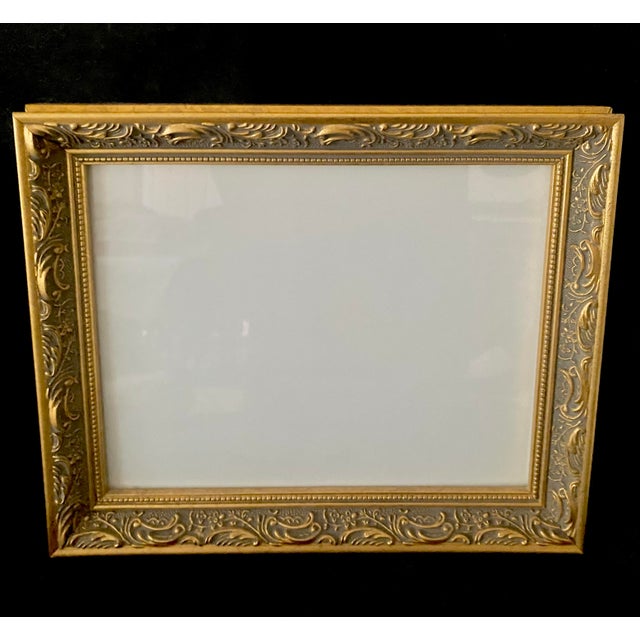 Wood Vintage Burnes of Boston "Palermo Gold" Gold Ornate Filigree Wood Picture Frame. For Sale - Image 7 of 18
