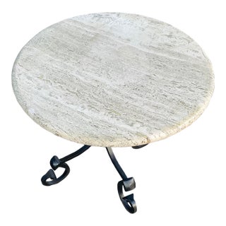 Kreiss Travertine Table With Iron Base For Sale