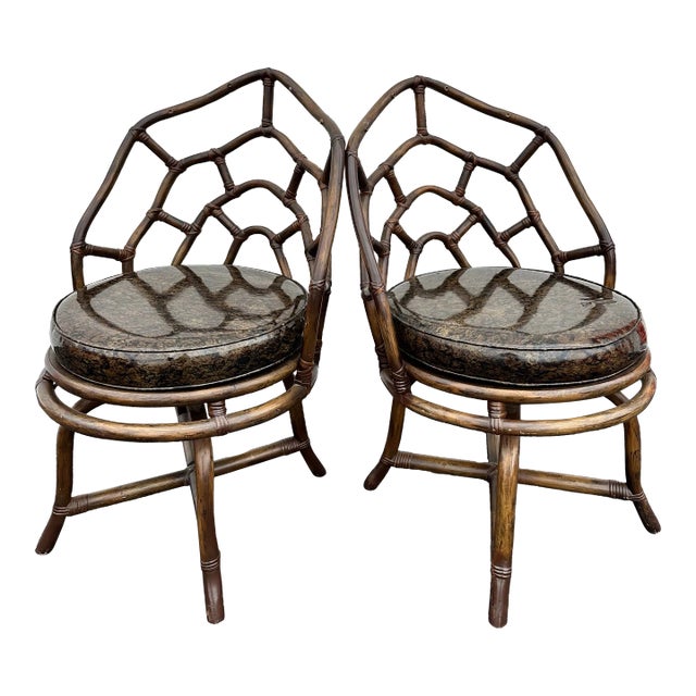 Tommi Parzinger and Henry Olko for Willow and Reed Dining Chairs Labeled - Set of 2 For Sale