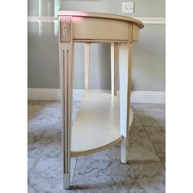 Ethan Allen Gustavian Swedish Demilune Console Table For Sale - Image 11 of 17