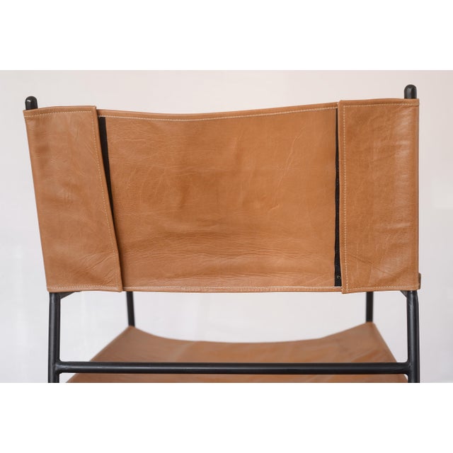 Mid Century Modern Style Metal and Leather Rocking Chair For Sale - Image 9 of 13