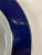 Set of 6 blue and white Bernardaud Limoges chargers. Platinum accent rim