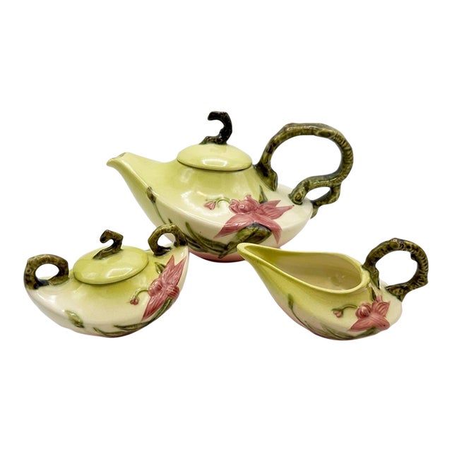 Vintage Hull Art Pottery Wildflower Tea Set - 3 Pieces For Sale