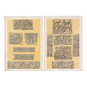 Pair of Roman Chromolithographs From Grammar of Ornament by Owen Jones