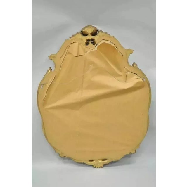 Vintage French Rococo Louis XV Style Shell Carved Large Gold Wall Mirror For Sale - Image 9 of 10