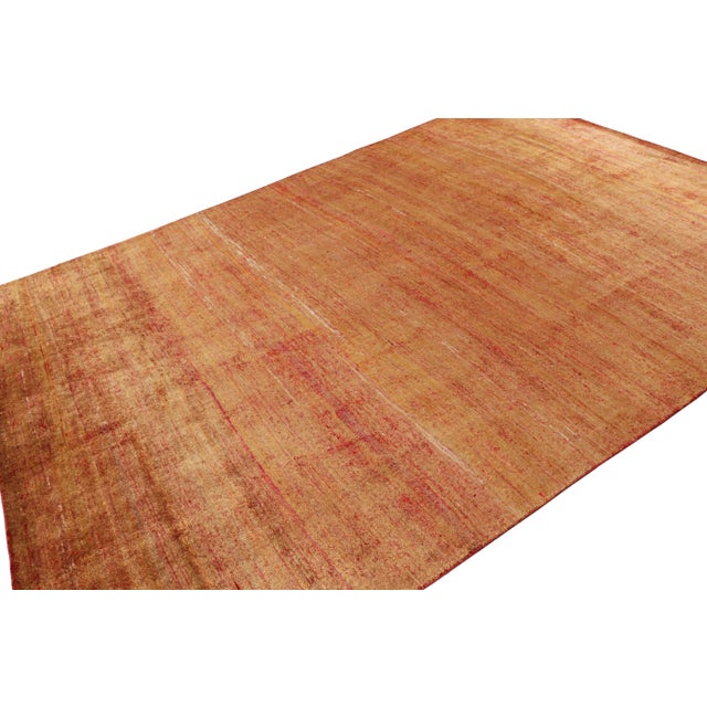 Rug & Kilim Rug & & Kilim’s Contemporary Textural Rug in Red and Gold Tones For Sale - Image 4 of 7