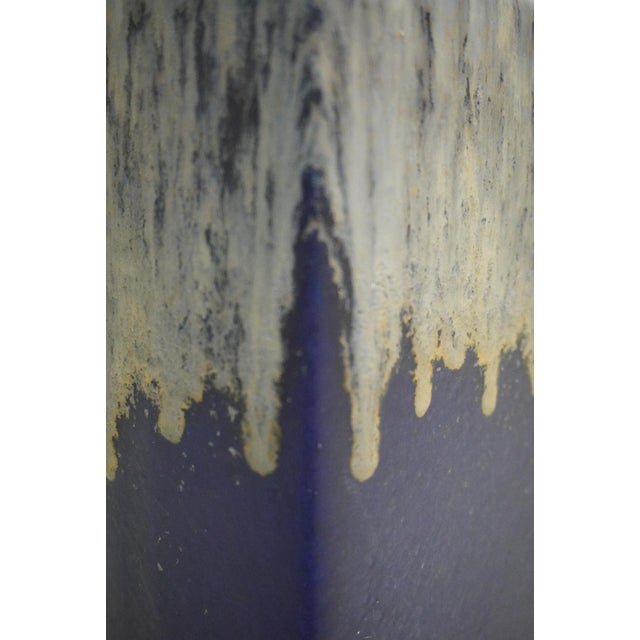 Mid-Century Modern Large Fat Lava Cobalt Blue Floor Vase from Scheurich, West Germany, 1970s For Sale - Image 3 of 7