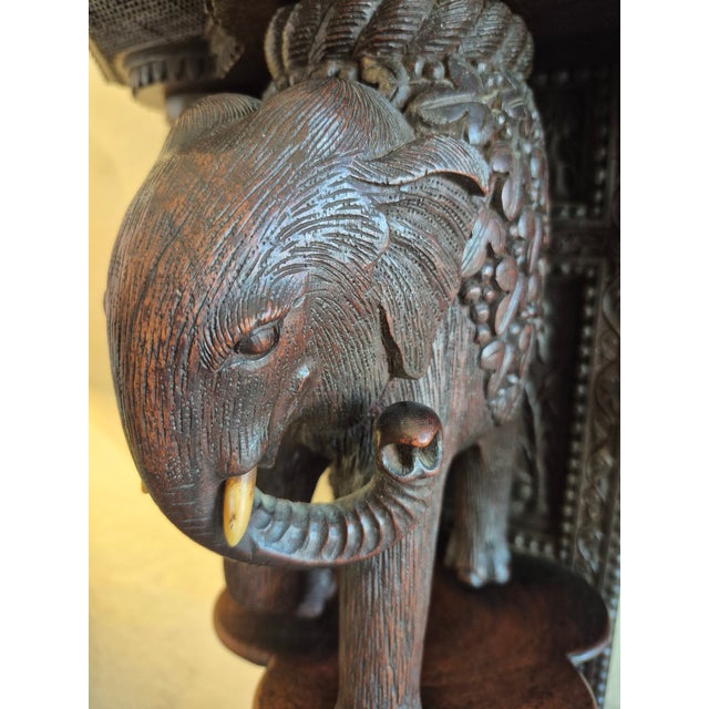 Wood Antique Moroccan Wall Bracket With Elephant For Sale - Image 7 of 8