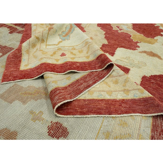 Red Turkish Oushak Rug 11'11" x 15'8" #18542 For Sale - Image 8 of 8