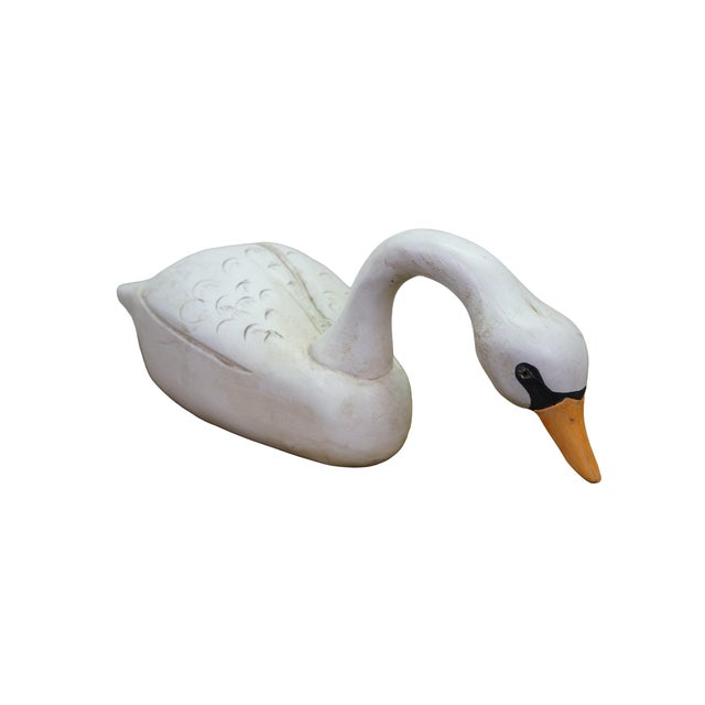 Realism Vintage Wooden Wildlife Kennebunk Maine Hand Carved Solid Pine Swan Decoy 24" For Sale - Image 3 of 15