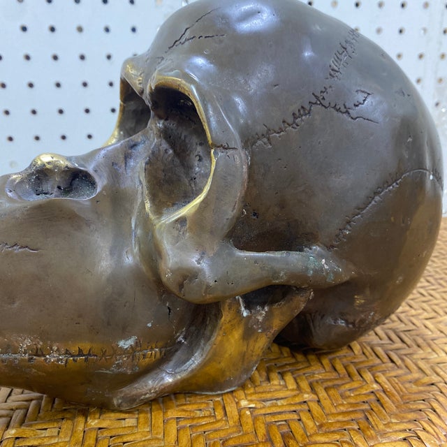 1970s Abstract Brutalist Style Bronze Skull Sculpture For Sale In Atlanta - Image 6 of 11