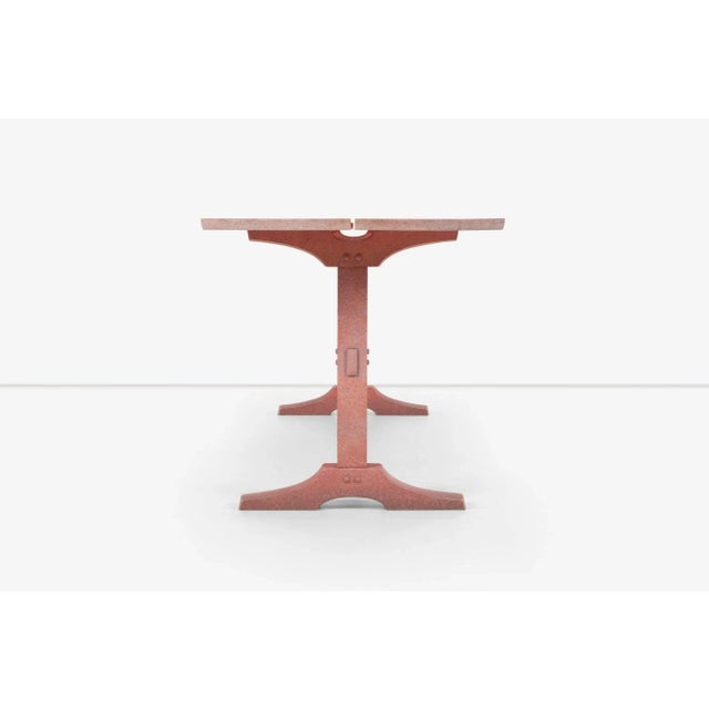 California Craft Nine Foot Hand Crafted Free-Edge Trestle Table For Sale - Image 11 of 13