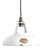 9 Inch White Coolicon Pendant Light, 1940s For Sale