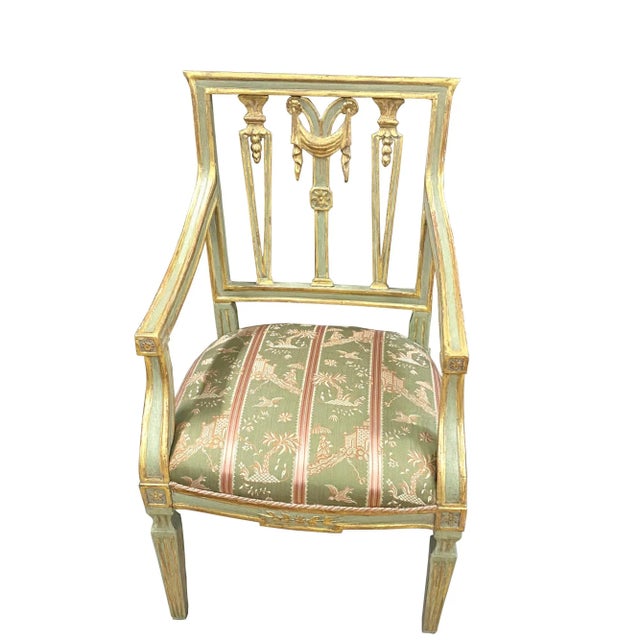 18th Century Italian Gilt & Painted Armchair For Sale - Image 4 of 4