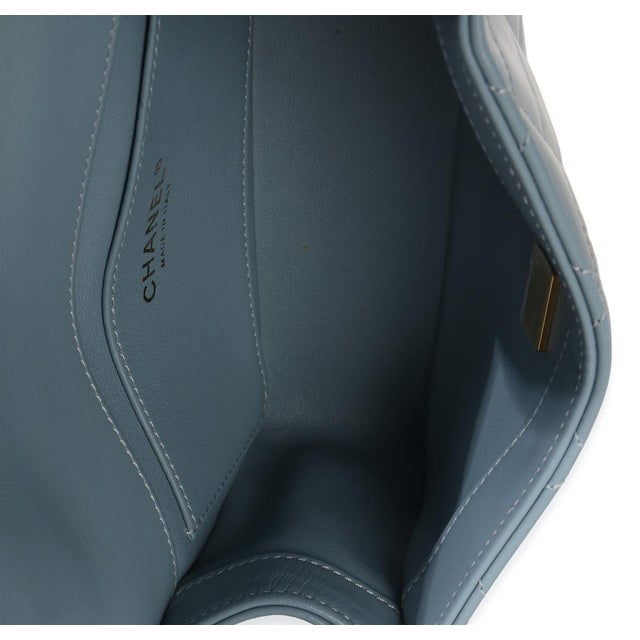 Blue Quilted Calfskin Mini Perfect Fit Flap Bag For Sale - Image 9 of 9