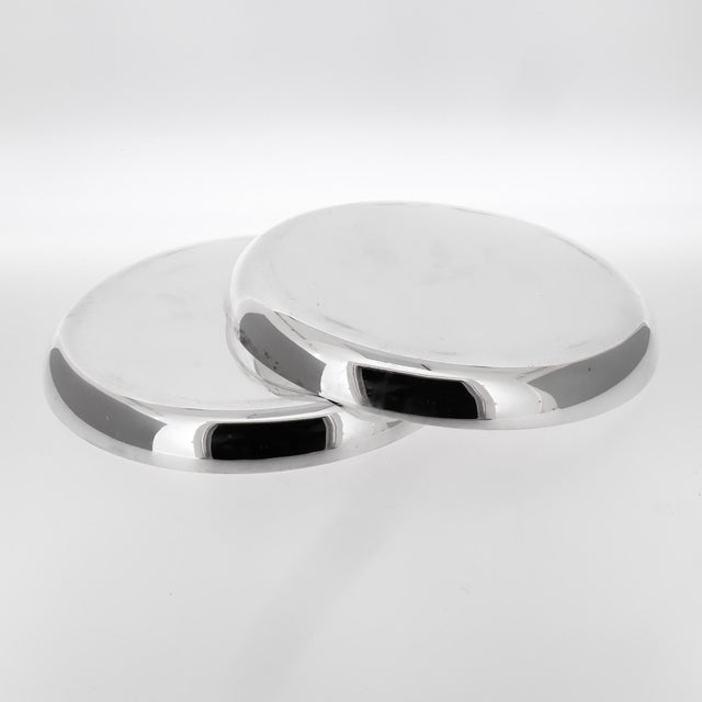 Silver Pair of Signed Mid-Century Asprey & Co. Sterling Silver Wine Bottle Coasters For Sale - Image 8 of 14